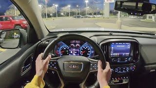 2021 GMC Canyon AT4 OffRoad Performance Edition  POV Night Drive Binaural Audio [upl. by Lattonia]