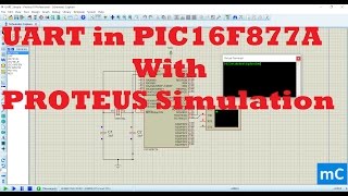 UART in PIC16F877A pic microcontroller with Proteus simulation [upl. by Artina92]