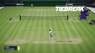 TIEBREAK  Andrey Rublev Vs Felix AugerAliassime I Wimbledon I Expert Difficulty PS5 [upl. by Ahsinav]