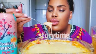 CHEESY LASAGNA MUKBANG┃storytime [upl. by Rois957]