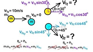 Physics 10 Momentum and Impulse 27 of 30 2D Collision Ex1 [upl. by Ahsiena]