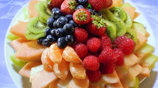 Fresh Fruit Platter  Fruit Platters Recipe  garnish ideas [upl. by Nylecaj]