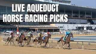 Live Aqueduct Horse Racing Picks [upl. by Essirehc]