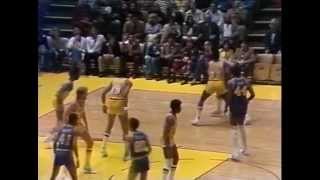 WCSF 1977 Game 5 WarriorsLakers Kareem Abdul Jabbar 45 points 18 rebounds [upl. by Medea]