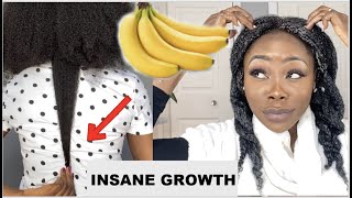 INSANE HAIR GROWT DIY Double hair growth mask with BANANA [upl. by Barhos165]