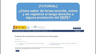 ¿Cómo saber de forma sencilla online y sin registros si tengo derecho a alguna prestación del SEPE [upl. by Prakash]