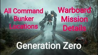 Generation Zero  All Command Bunker Locations amp Warboard Mission Details [upl. by Awra]