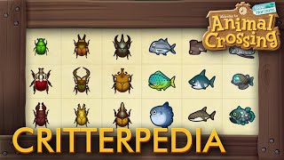 Animal Crossing New Horizons  Complete Critterpedia All Fish amp Bugs [upl. by Aisayt]