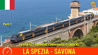 Cab ride La Spezia Cinque Terre Savona Italy Liguria to Recco train drivers view in 4K Part 1 [upl. by Naul]