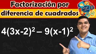 Factorización por diferencia de cuadrados  Ejercicio 3 [upl. by Niamor641]