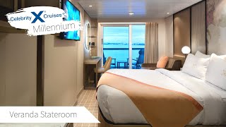 Veranda Stateroom  Full Walkthrough Tour amp Review 4K  Celebrity Millennium  2021 [upl. by Eiuqnom]