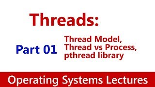 Operating System 33 Threads Thread Model Thread vs Process pthread library [upl. by Ades]