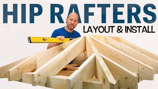 How To Frame A Hip Roof  Including A Common Rafter Review [upl. by Dnallor]