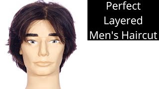 Perfect Layered Mens Haircut Tutorial  TheSalonGuy [upl. by Rachaba301]