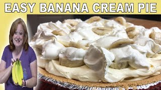 EASY BANANA CREAM PIE RECIPE  6 Ingredient Easy No Bake Pie [upl. by Fletch246]