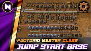 Optimizing Early Game with JUMP START BASE  Factorio 018 TutorialGuideHowto [upl. by Sinnej369]