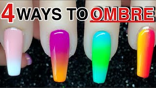 4 WAYS TO OMBRÉ WITH GEL POLISH  Nailsbykamin [upl. by Adnilemre]