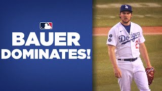 New Dodgers pitcher Trevor Bauer DOMINATES with 1hit performance [upl. by Aramas148]