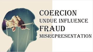 Coercion Undue Influence Fraud Misrepresentation  Indian Contract Act 1872  Law Guru [upl. by Rebma972]