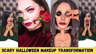 Scary Halloween Makeup Transformation Tik Tok 5 Minute Crafts [upl. by Adniralc]