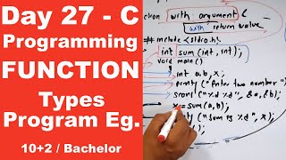 Functions types with Program example in C  Day 27  Readersnepal [upl. by Larson472]