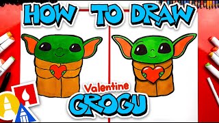 How To Draw Valentines Baby Yoda Grogu [upl. by Enorel]