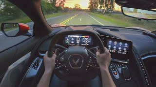 2021 Chevrolet Corvette Z51  POV Night Drive Binaural Audio [upl. by Yrtneg]