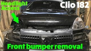 How to  remove the front bumper on a Clio 182 Plus headlight access [upl. by Flann]