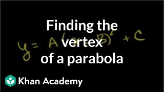 Finding the vertex of a parabola example  Quadratic equations  Algebra I  Khan Academy [upl. by Eugen]