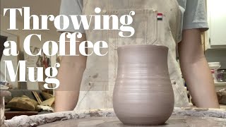 Throwing A Ceramic Coffee Mug  Pottery For Beginners [upl. by Akimrej]