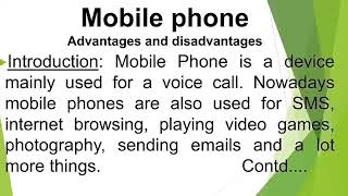 Essay on Mobile phone advantages and disadvantages in English for class 10 by Smile please world [upl. by Niwhsa]