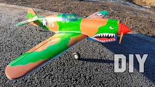 How to make Curtiss P40 Warhawk RC Plane DIY [upl. by Goode]