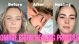 Ombre Brows Healing Process 2 weeks [upl. by Yrallih]