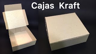 Caja cuadrada en carton KRAFT  Paso a paso [upl. by Beaver]