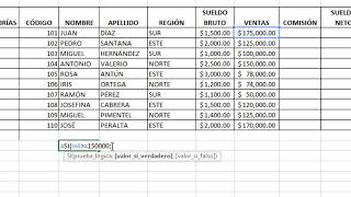 CATEGORÍAS COMISIONES SUELDO NETO función si anidada [upl. by Annig]