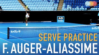 Felix Auger Aliassime Practice  Serve 2021 [upl. by Rednael]