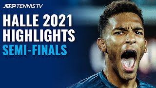 Rublev vs Basilashvili AugerAliassime vs Humbert  Halle 2021 SemiFinal Highlights [upl. by Fe]