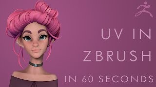 How to UV in ZBRUSH  60 Second Tutorial [upl. by Neitsirk]