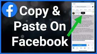 How To Copy amp Paste On Facebook [upl. by Rubetta516]