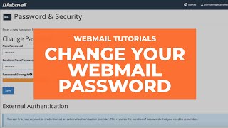 Webmail Tutorials  How to Change Your Password [upl. by Arannahs]