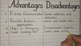 Mobile PhoneAdvantages and Disadvantages Essay in EnglishEssay writingNeat and clean Handwriting [upl. by Bailey]