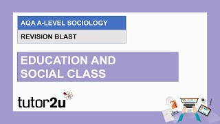 AQA ALevel Sociology Revision Blast  Education amp Social Class  12 May 2021 [upl. by Itsrejk]