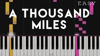 A Thousand Miles  Vanessa Carlton  EASY Piano Tutorial [upl. by Hakym]