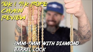 Rope Chain Sizing Guide  2mm7mm  Daniel Jewelry Inc [upl. by Airamasor]