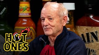 Bill Murray Doesn’t Flinch While Eating Spicy Wings  Hot Ones [upl. by Cosmo]