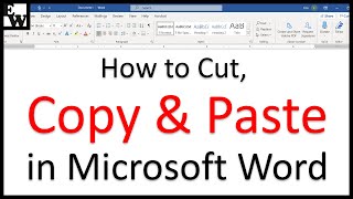 How to Cut Copy and Paste in Microsoft Word [upl. by Troyes]