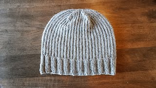 How to Knit Mens Beanie  Megan Brightwood [upl. by Einnek]