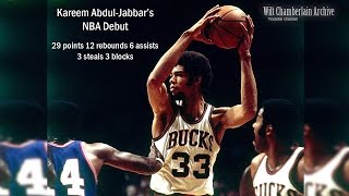 Kareem AbdulJabbars NBA Debut 29pts 12reb 6a 4stl 3blk Pistons at Bucks 10181969 Highlights [upl. by Obaza]