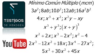 MÍNIMO COMÚN MÚLTIPLO mcm PARA EXPRESIONES ALGEBRAICAS EJERCICIOS [upl. by Reine]