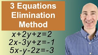 Solving Systems of 3 Equations Elimination [upl. by Atekehs410]